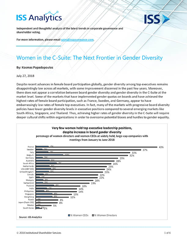 Women in the C-Suite: The Next Frontier in Gender Diversity Women in the C-Suite: The Next Frontier in Gender Diversity