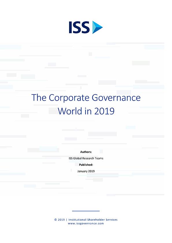 The Corporate Governance World in 2019 The Corporate Governance World in 2019