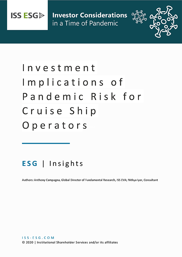 Investment Implications of Pandemic Risk for Cruise Ship Operators Investment Implications of Pandemic Risk for Cruise Ship Operators