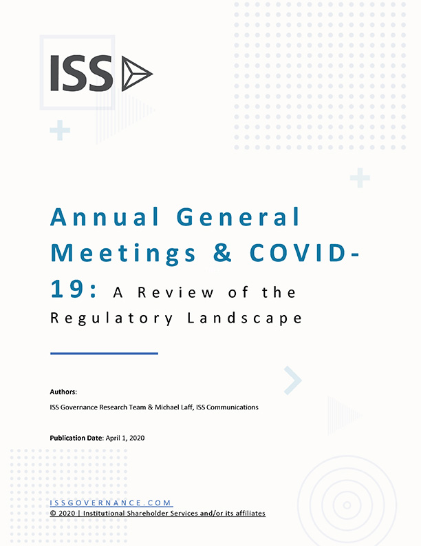 Annual General Meetings & COVID-19 Annual General Meetings & COVID-19