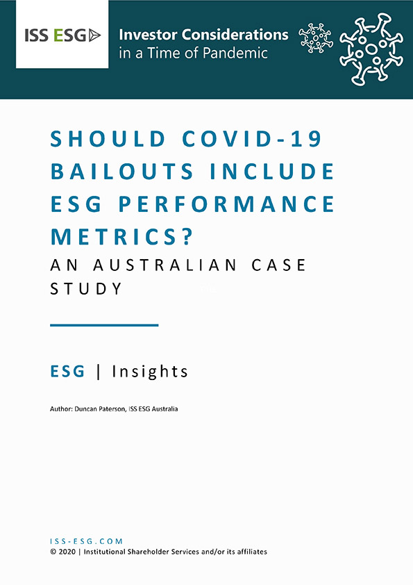Should COVID-19 Bailouts Include ESG Performance Metrics? An Australian Case Study
