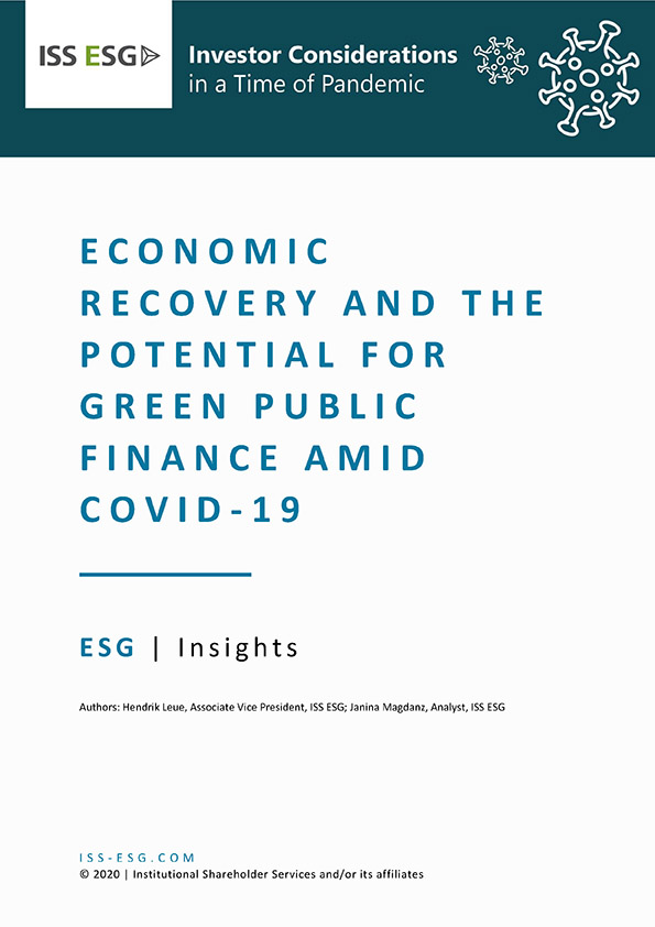 Economic Recovery and the Potential for Green Public Finance Amid COVID-19 Economic Recovery and the Potential for Green Public Finance Amid COVID-19