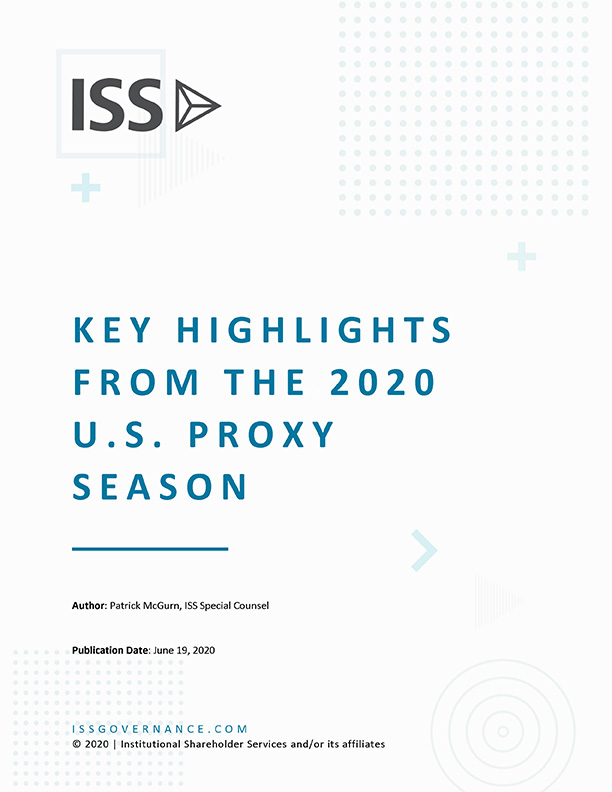Key Highlights from the 2020 U.S. Proxy Season