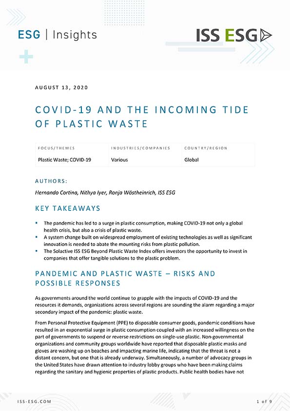 COVID-19 and the Incoming Tide of Plastic Waste