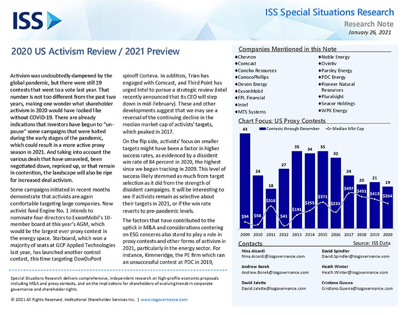 2020 US Activism Review / 2021 Preview