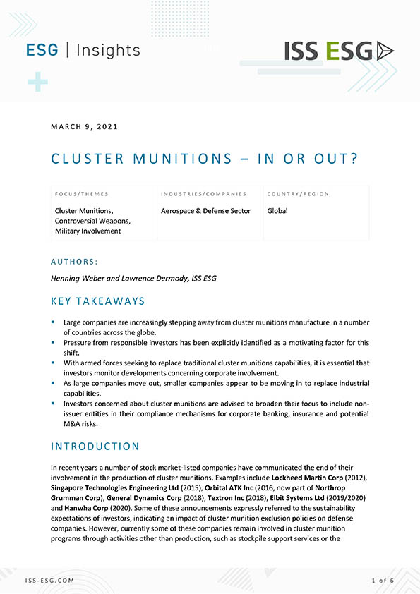 Cluster Munitions – In or Out?