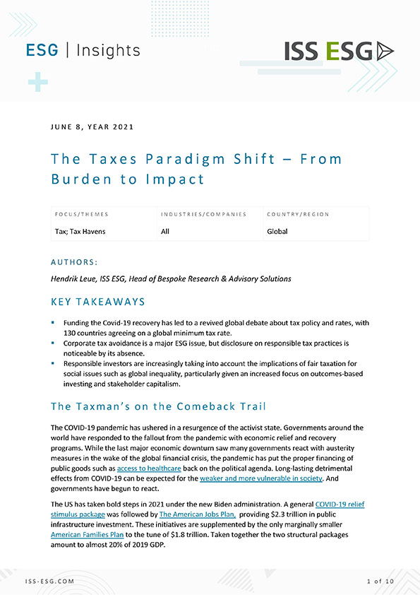 The Taxes Paradigm Shift – From Burden to Impact
