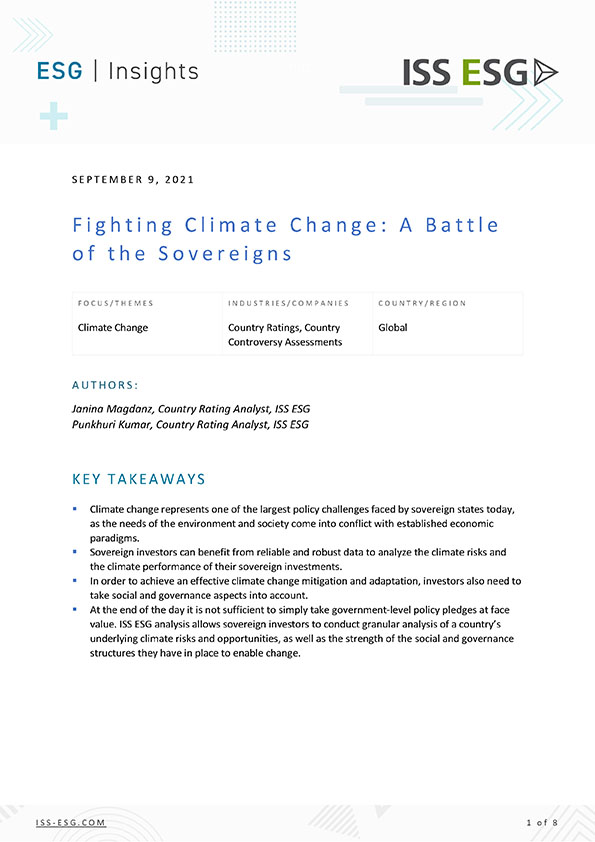 Fighting Climate Change: A Battle of the Sovereigns Fighting Climate Change: A Battle of the Sovereigns