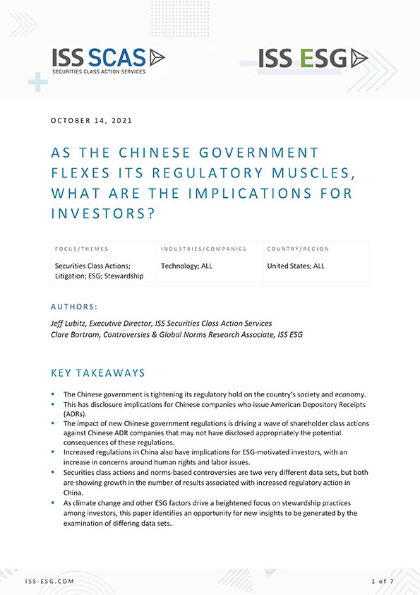 As the Chinese Government Flexes its Regulatory Muscles, What Are the Implications for Investors?