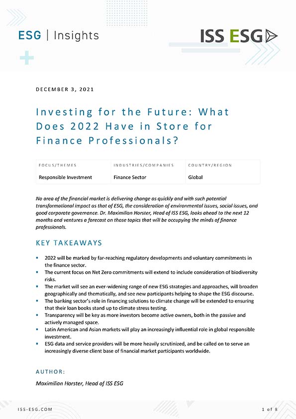 Investing for the Future: What does 2022 Have In Store for Finance Professionals?