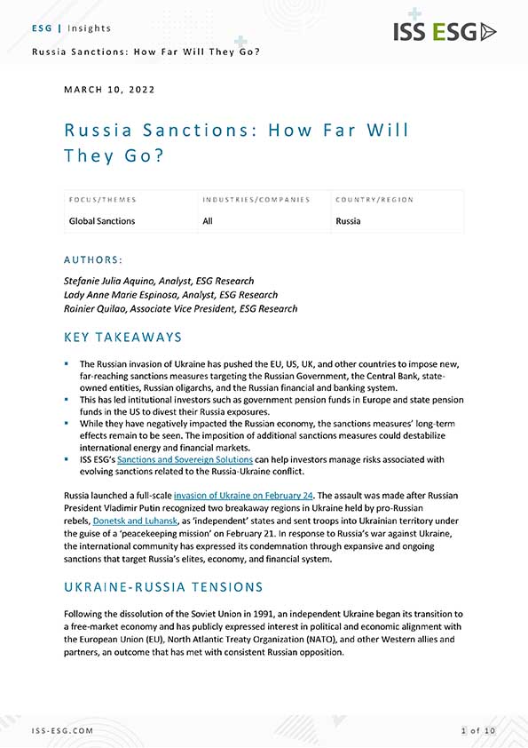 Russia Sanctions: How Far Will They Go? Russia Sanctions: How Far Will They Go?