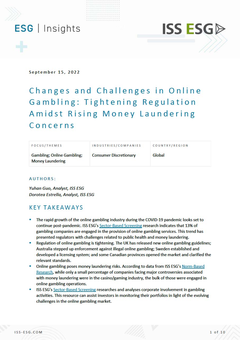 Changes and Challenges in Online Gambling: Tightening Regulation Amidst Rising Money Laundering Concerns