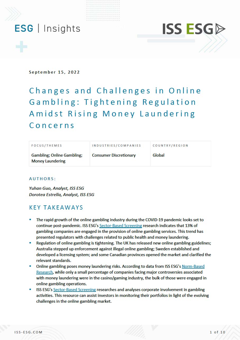 Changes and Challenges in Online Gambling: Tightening Regulation Amidst Rising Money Laundering Concerns Changes and Challenges in Online Gambling: Tightening Regulation Amidst Rising Money Laundering Concerns