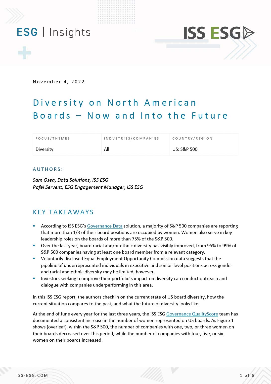 Diversity on North American Boards – Now and Into the Future Diversity on North American Boards – Now and Into the Future