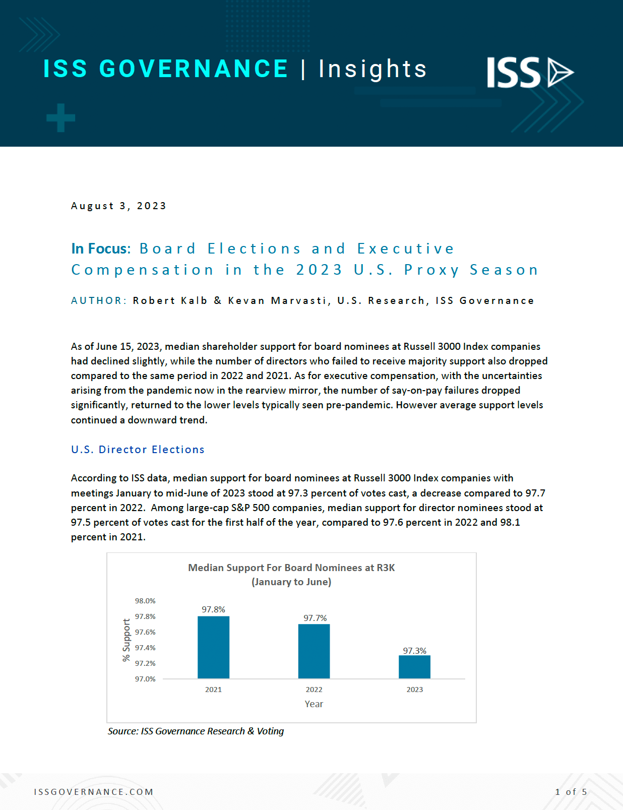 In Focus: Board Elections and Executive Compensation in the 2023 U.S. Proxy Season In Focus: Board Elections and Executive Compensation in the 2023 U.S. Proxy Season